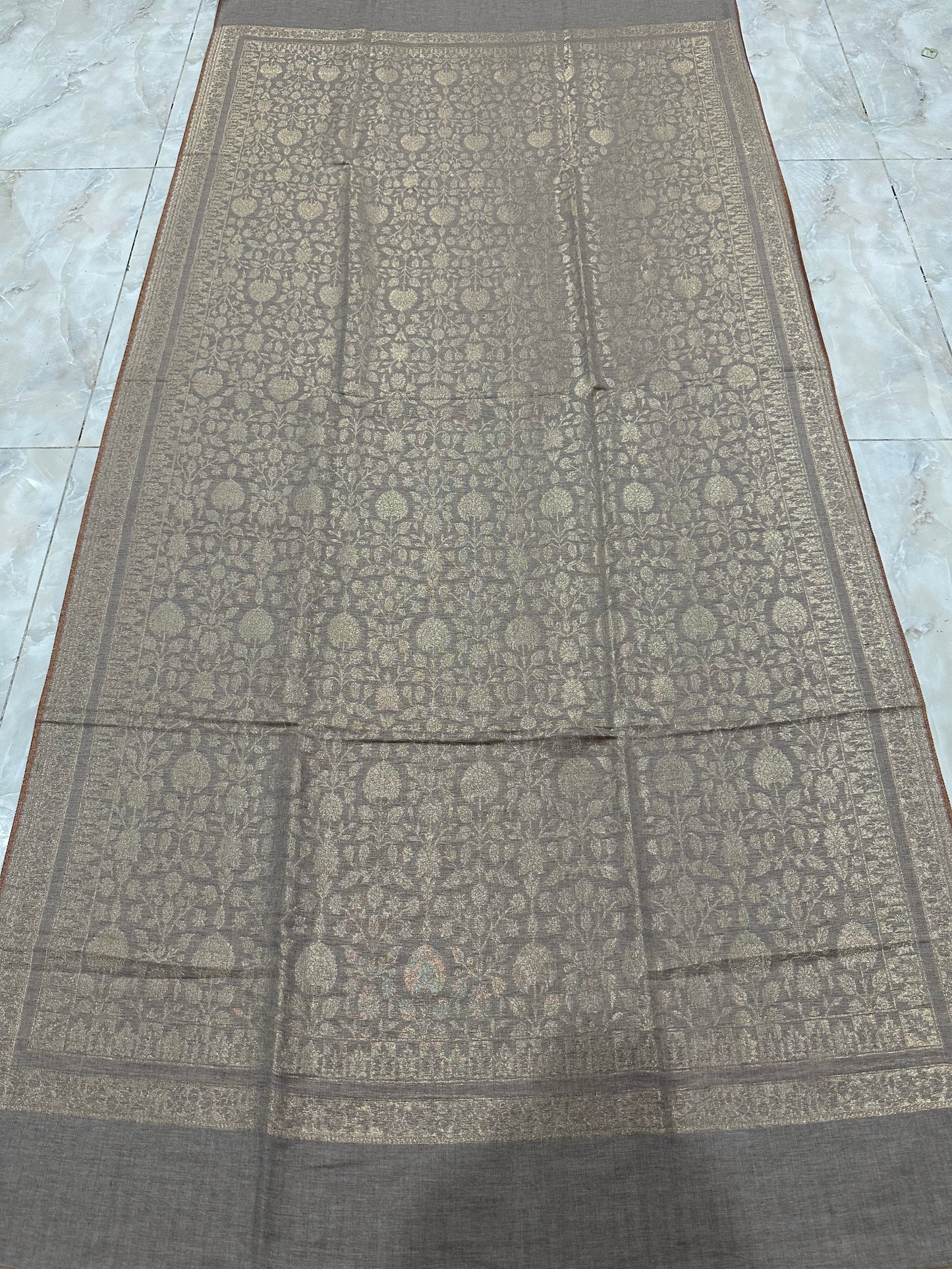 Yellow Floral Reversible Shawl