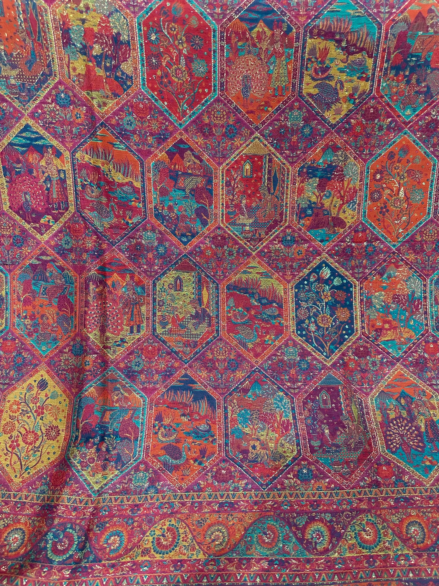 Triple Kani with Zari Shawl