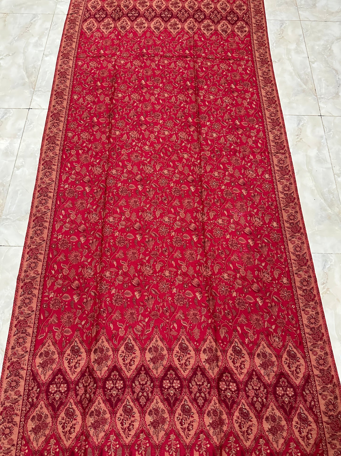 Red Zari Kani Shawl