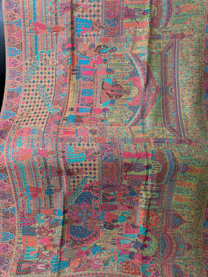Triple Kani with Zari Shawl
