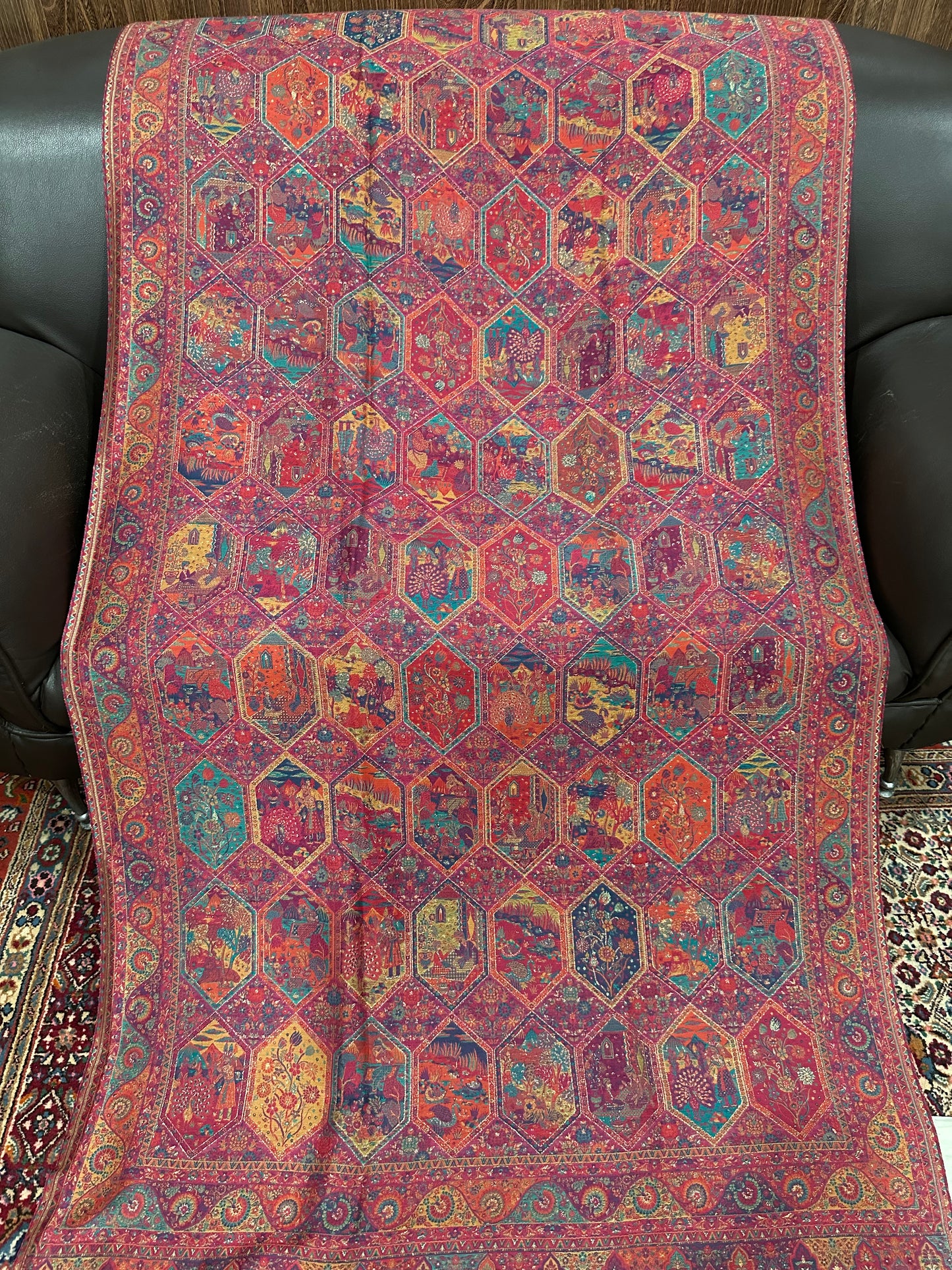 Triple Kani with Zari Shawl