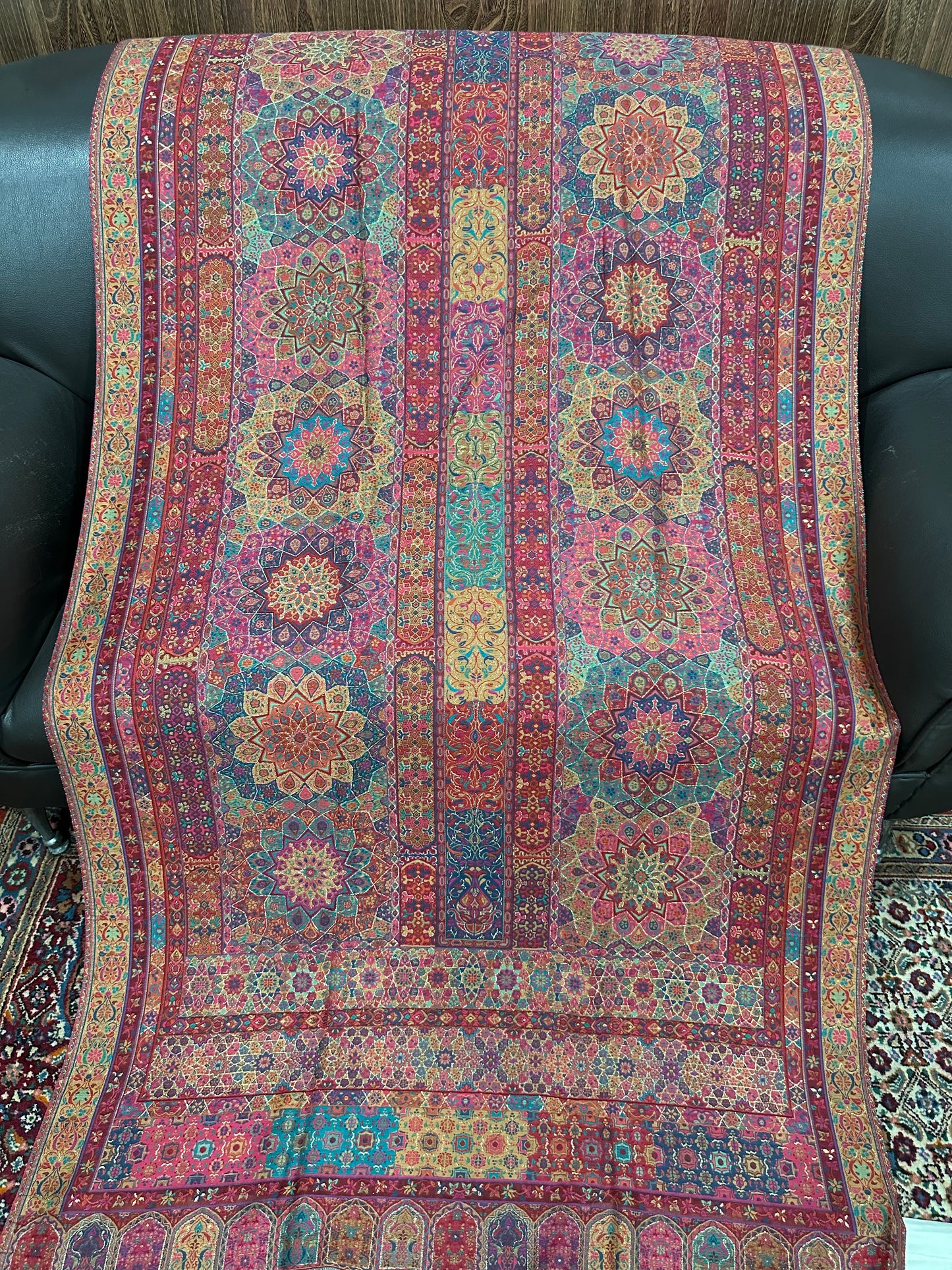 Triple Kani with Zari Shawl
