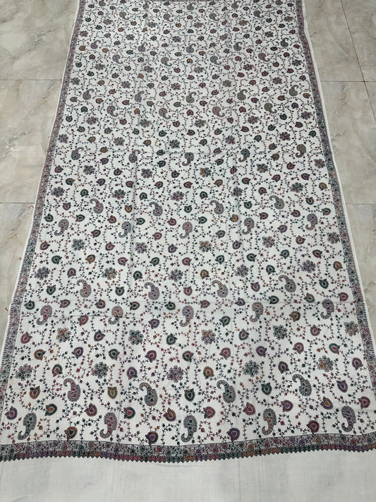 White Sui Jama Shawl