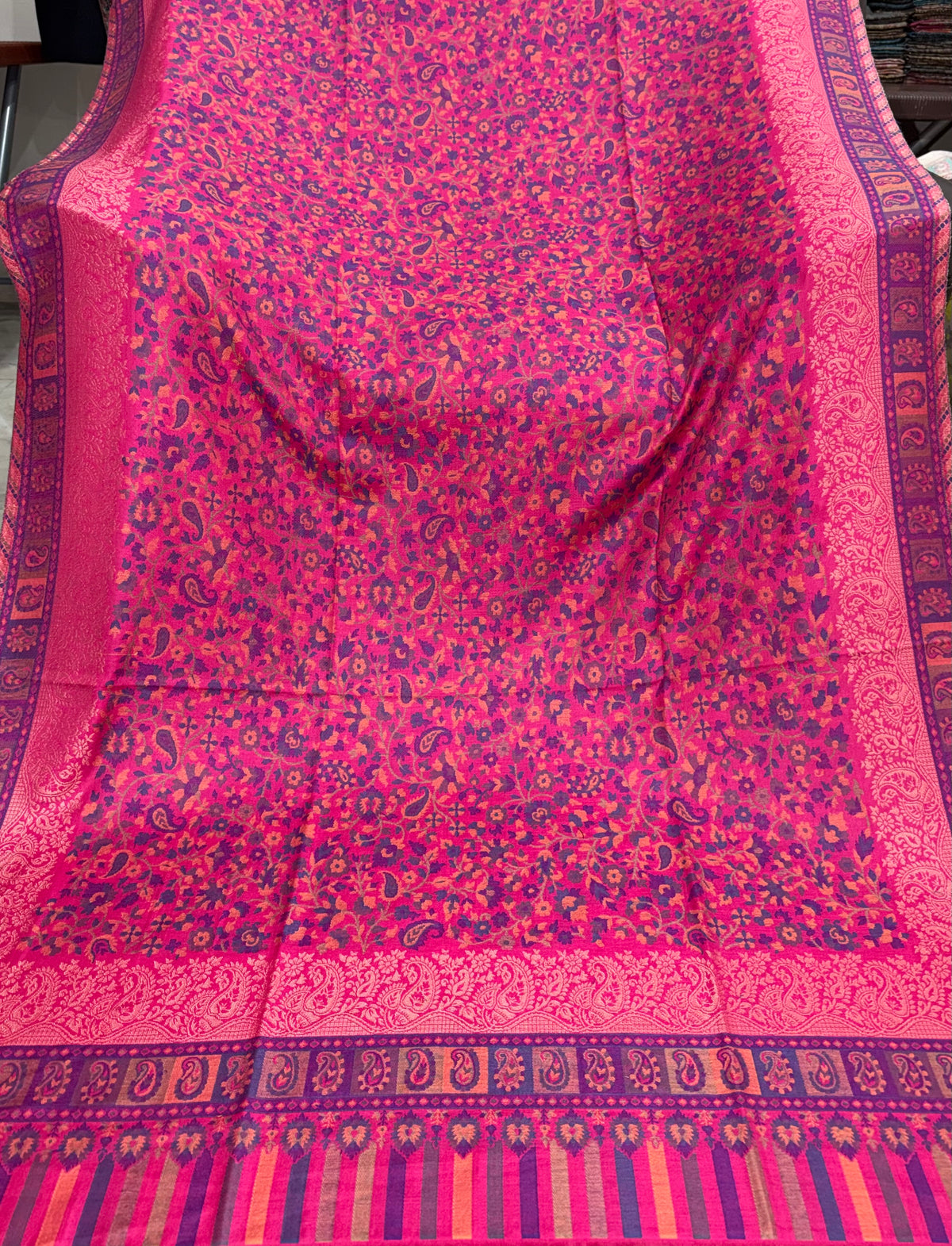 Pink Zari Kani Shawl