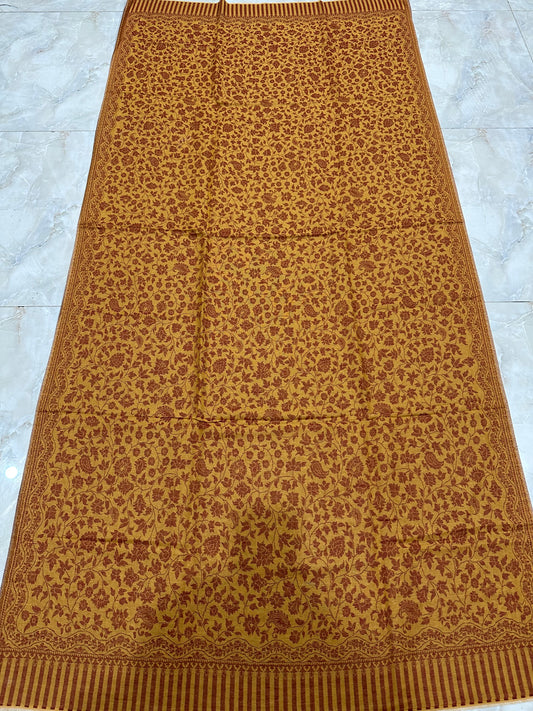 Yellow Floral Reversible Shawl