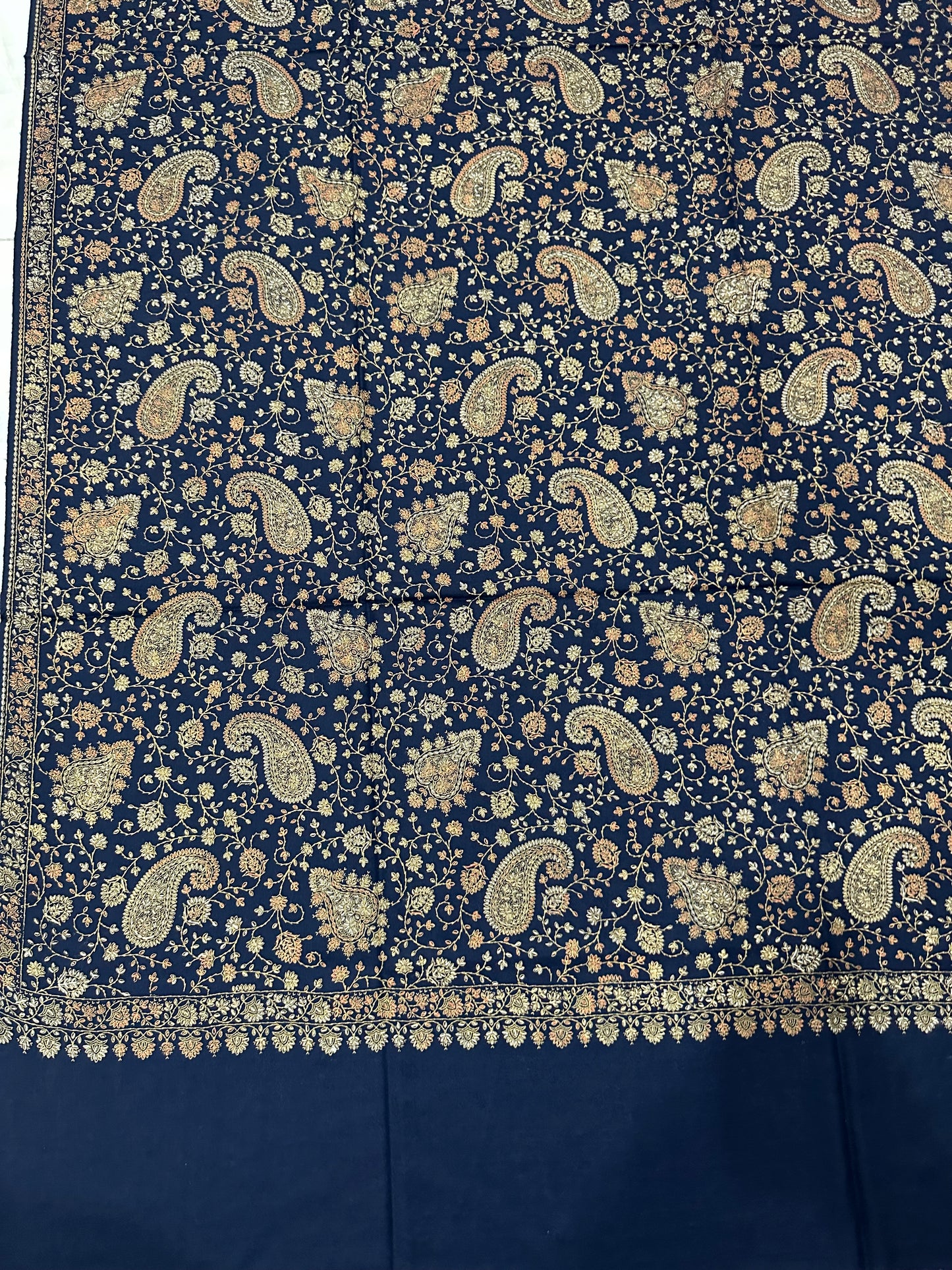 Navy Blue Sui Jama Shawl