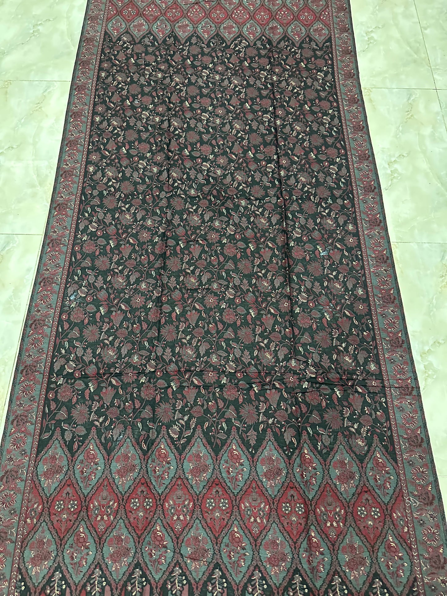 Black Zari Kani Shawl