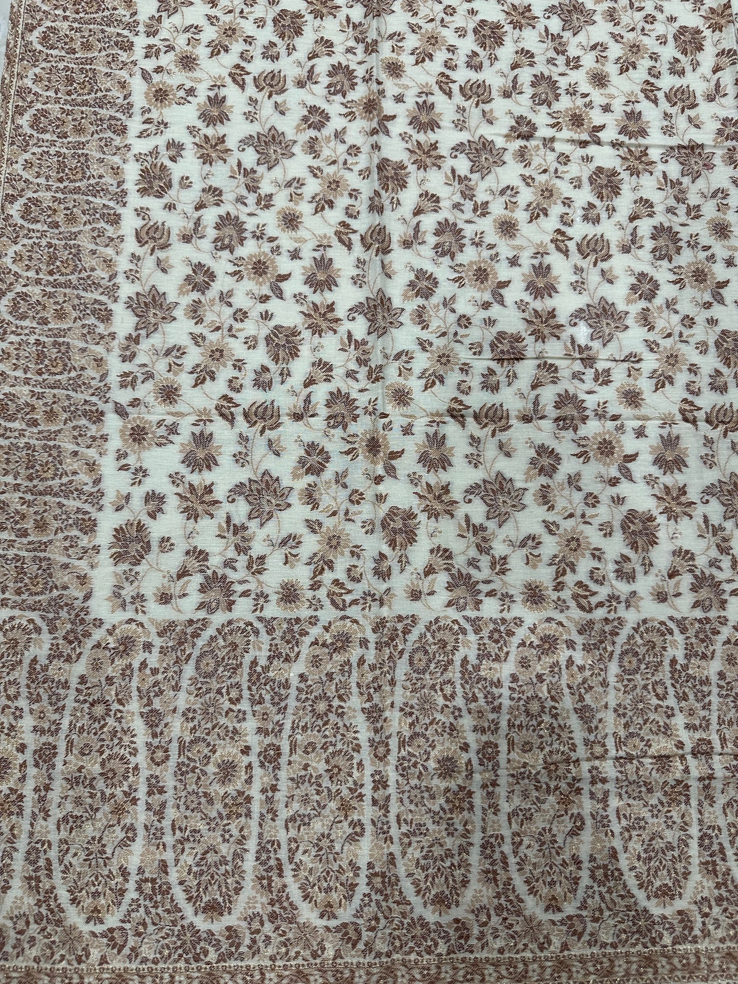 White Zari Kani Shawl