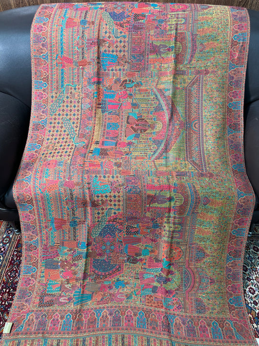 Triple Kani with Zari Shawl