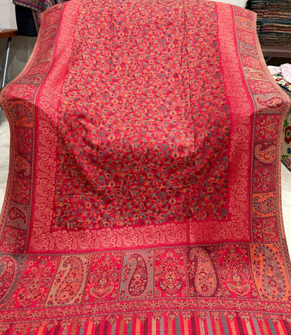 Red Zari Kani Shawl