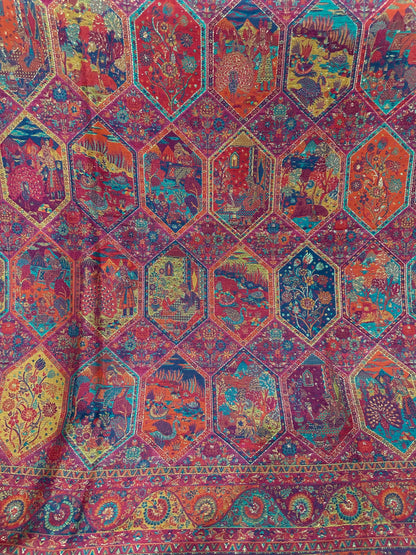 Triple Kani with Zari Shawl