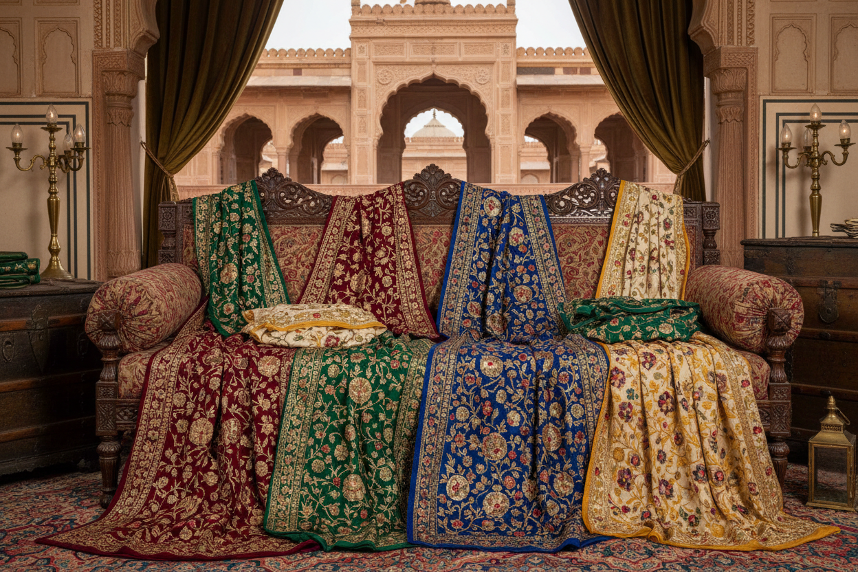 Multiple Hand Embroidery Pashmina Shawls