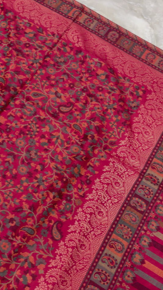 Red Zari Kani Shawl