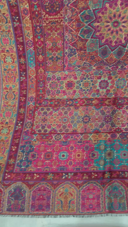 Triple Kani with Zari Shawl