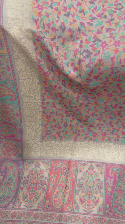 Beige Zari Kani Shawl