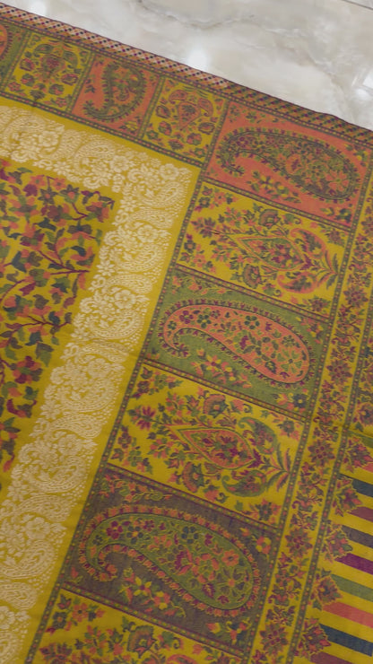 Mustard Zari Kani Shawl