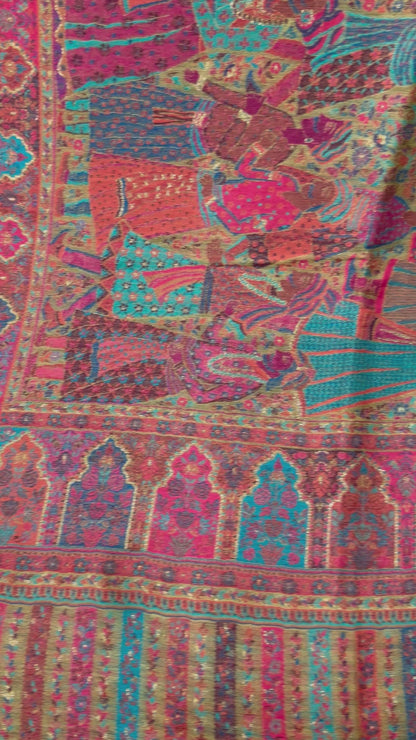 Triple Kani with Zari Shawl