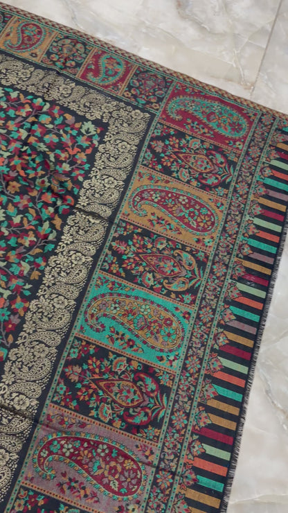 Black Zari Kani Shawl